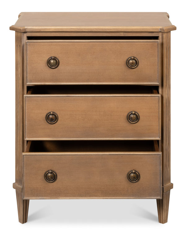 Sarreid Poppin's 3 Drawer Chest - Contemporary Brown Tulip Wood Storage Solution For Stylish Organization Brown  53979