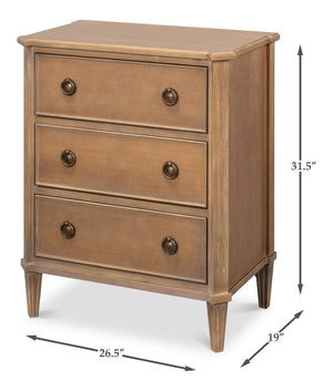 Sarreid Poppin's 3 Drawer Chest - Contemporary Brown Tulip Wood Storage Solution For Stylish Organization Brown  53979
