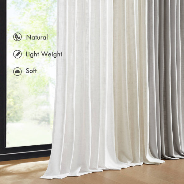 English Elm 2-piece Pinch Pleat Poly Linen Curtain Panels Tailored Formal Drape for Any Room Grey B035P482986