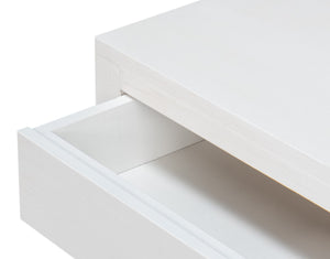 Sarreid Windy Single Drawer Side Table - Elegant Tulip Wood Design With Chic Cortina White Finish For Any Room White  53980