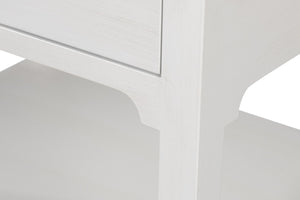 Sarreid Windy Single Drawer Side Table - Elegant Tulip Wood Design With Chic Cortina White Finish For Any Room White  53980