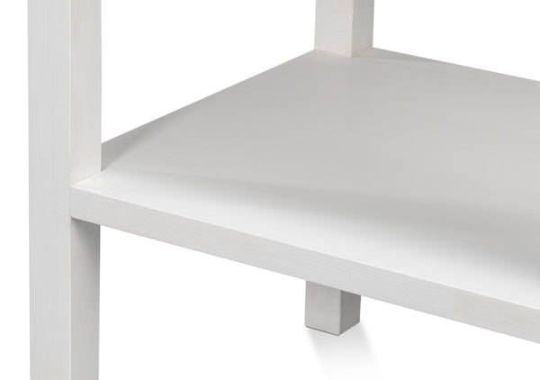 Sarreid Windy Single Drawer Side Table - Elegant Tulip Wood Design With Chic Cortina White Finish For Any Room White  53980