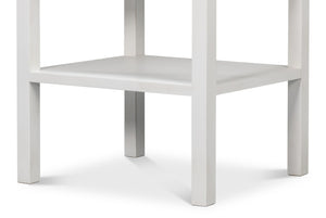 Sarreid Windy Single Drawer Side Table - Elegant Tulip Wood Design With Chic Cortina White Finish For Any Room White  53980