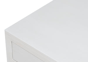Sarreid Windy Single Drawer Side Table - Elegant Tulip Wood Design With Chic Cortina White Finish For Any Room White  53980