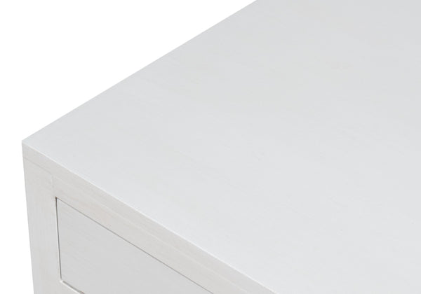 Sarreid Windy Single Drawer Side Table - Elegant Tulip Wood Design With Chic Cortina White Finish For Any Room White  53980