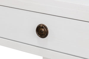 Sarreid Windy Single Drawer Side Table - Elegant Tulip Wood Design With Chic Cortina White Finish For Any Room White  53980