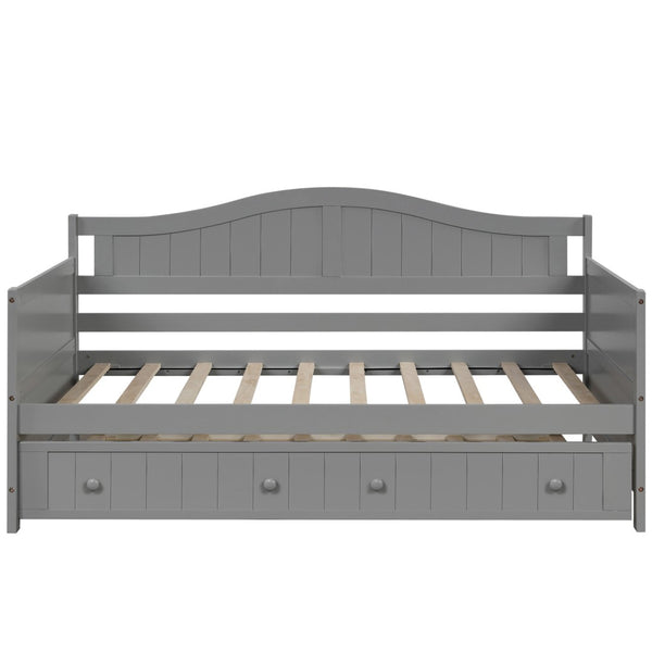 English Elm Twin Cottage Beadboard Daybed with Pull Out Trundle Solid Pine Guest Room Frame N708P357100E