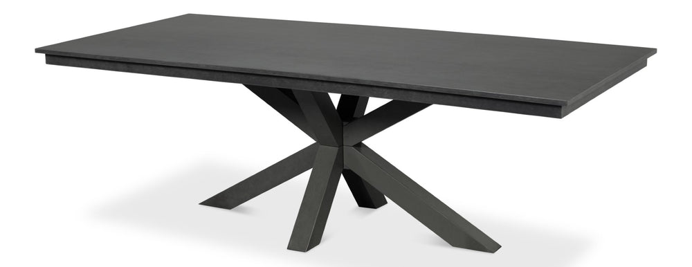 Sarreid Eich Dining Table - Elegant Stone Grey Finish With Tulip Wood & Tanganika Walnut Veneer Design Grey  53982