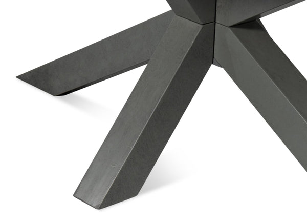 Sarreid Eich Dining Table - Elegant Stone Grey Finish With Tulip Wood & Tanganika Walnut Veneer Design Grey  53982