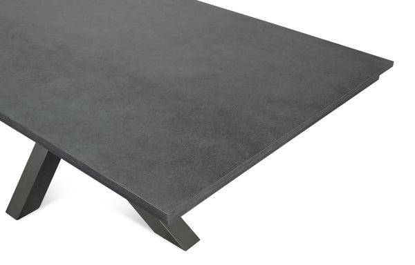 Sarreid Eich Dining Table - Elegant Stone Grey Finish With Tulip Wood & Tanganika Walnut Veneer Design Grey  53982