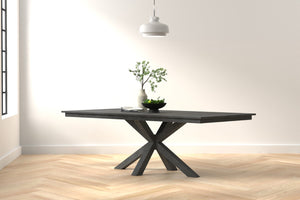 Sarreid Eich Dining Table - Elegant Stone Grey Finish With Tulip Wood & Tanganika Walnut Veneer Design Grey  53982