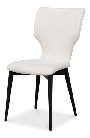 Sarreid Contour Sidechair - Stylish Cream Performance Polyester With Beechwood & Plywood For Modern Spaces Ivory  53983