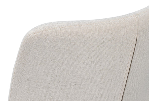 Sarreid Contour Sidechair - Stylish Cream Performance Polyester With Beechwood & Plywood For Modern Spaces Ivory  53983