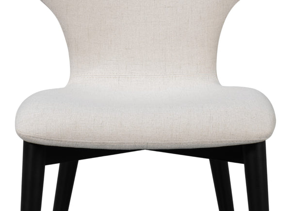 Sarreid Contour Sidechair - Stylish Cream Performance Polyester With Beechwood & Plywood For Modern Spaces Ivory  53983