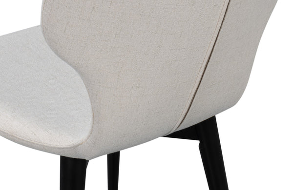 Sarreid Contour Sidechair - Stylish Cream Performance Polyester With Beechwood & Plywood For Modern Spaces Ivory  53983