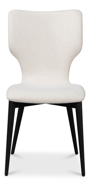 Sarreid Contour Sidechair - Stylish Cream Performance Polyester With Beechwood & Plywood For Modern Spaces Ivory  53983