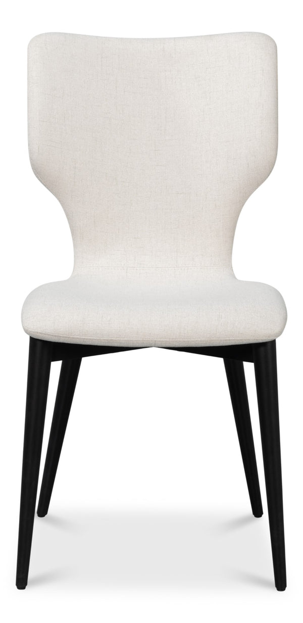 Sarreid Contour Sidechair - Stylish Cream Performance Polyester With Beechwood & Plywood For Modern Spaces Ivory  53983