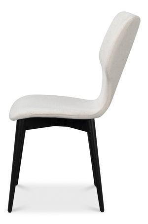 Sarreid Contour Sidechair - Stylish Cream Performance Polyester With Beechwood & Plywood For Modern Spaces Ivory  53983