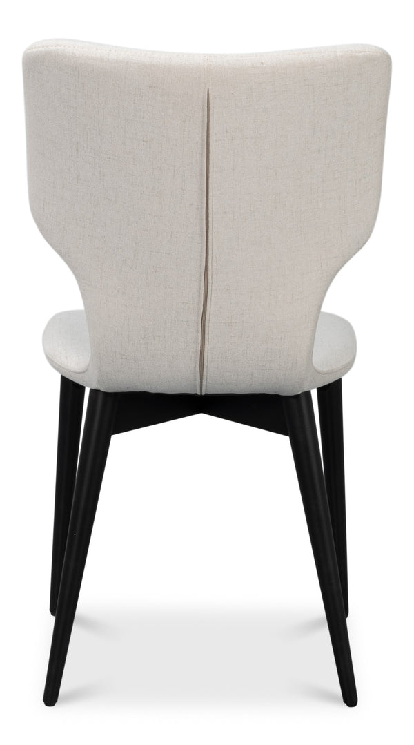 Sarreid Contour Sidechair - Stylish Cream Performance Polyester With Beechwood & Plywood For Modern Spaces Ivory  53983