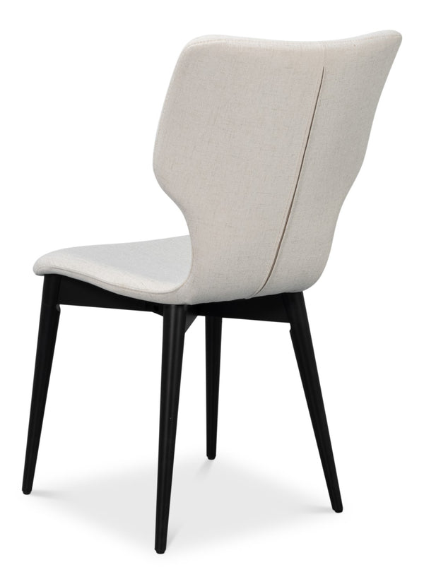 Sarreid Contour Sidechair - Stylish Cream Performance Polyester With Beechwood & Plywood For Modern Spaces Ivory  53983