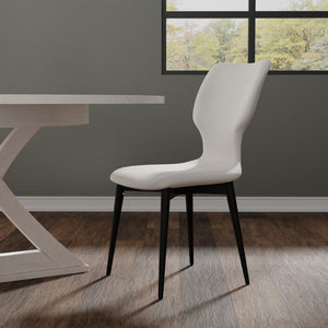 Sarreid Contour Sidechair - Stylish Cream Performance Polyester With Beechwood & Plywood For Modern Spaces Ivory  53983