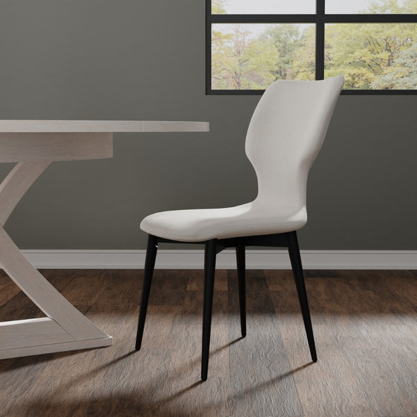 Sarreid Contour Sidechair - Stylish Cream Performance Polyester With Beechwood & Plywood For Modern Spaces Ivory  53983