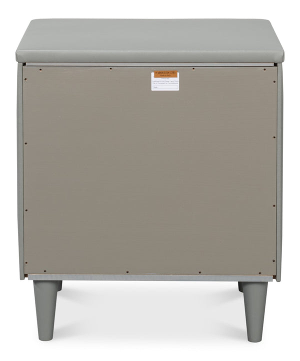 Sarreid Avvolto Modern Three Drawer Night Stand With Soft Close Drawers And Stylish Silver Handles Grey  53985