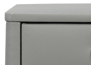 Sarreid Avvolto Modern Three Drawer Night Stand With Soft Close Drawers And Stylish Silver Handles Grey  53985