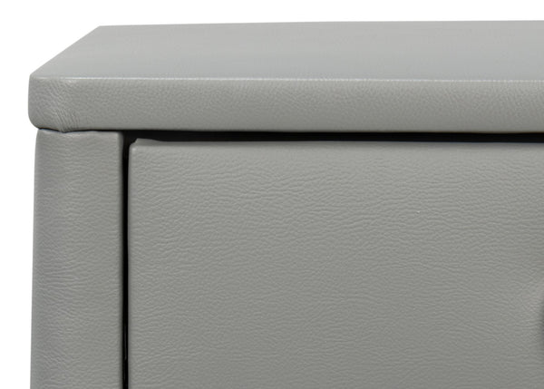 Sarreid Avvolto Modern Three Drawer Night Stand With Soft Close Drawers And Stylish Silver Handles Grey  53985