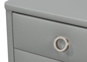 Sarreid Avvolto Modern Three Drawer Night Stand With Soft Close Drawers And Stylish Silver Handles Grey  53985