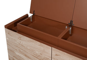 Sarreid Vista Sideboard - Elegant Porcelain Top & Stylish Blockwood Doors - Modern Mdf Veneer Design Brown  53987