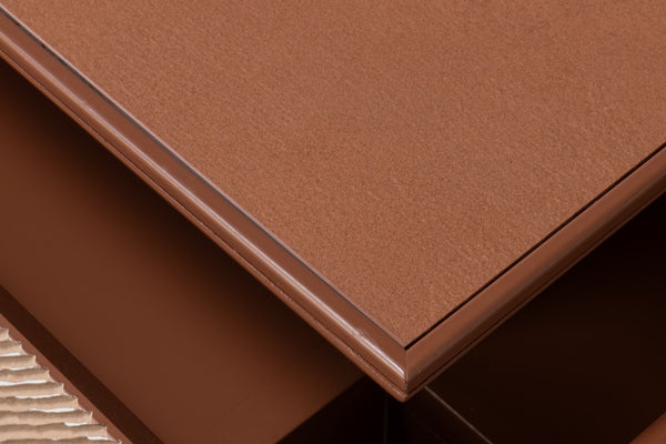 Sarreid Vista Sideboard - Elegant Porcelain Top & Stylish Blockwood Doors - Modern Mdf Veneer Design Brown  53987