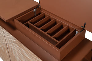 Sarreid Vista Sideboard - Elegant Porcelain Top & Stylish Blockwood Doors - Modern Mdf Veneer Design Brown  53987