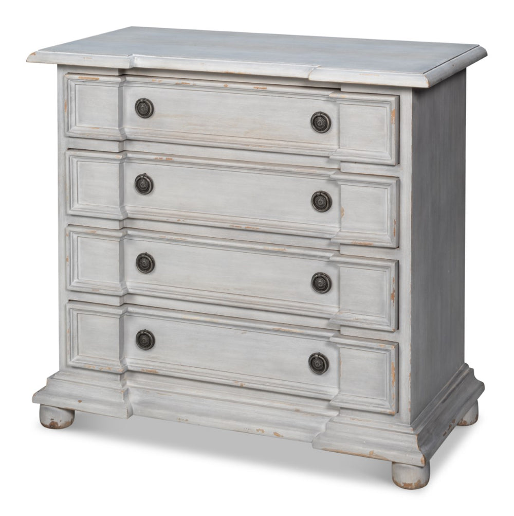 Sarreid Pryer Chest - City Scape Grey Acacia Wood Storage Solution For Modern Homes And Stylish Spaces Grey  53990