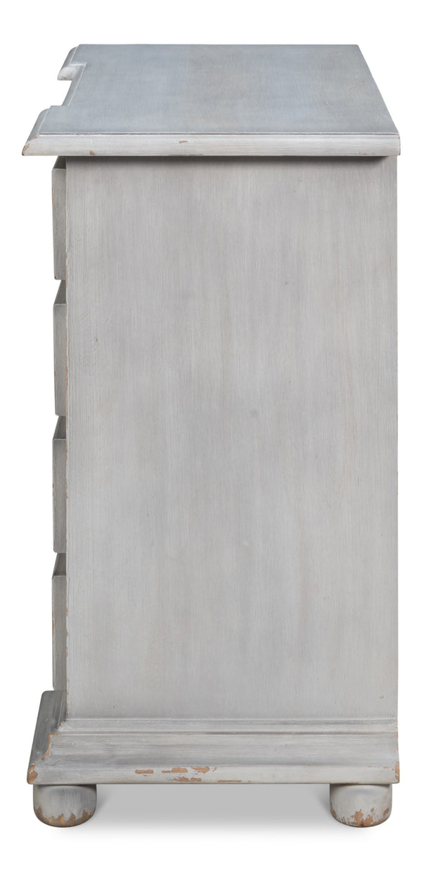 Sarreid Pryer Chest - City Scape Grey Acacia Wood Storage Solution For Modern Homes And Stylish Spaces Grey  53990