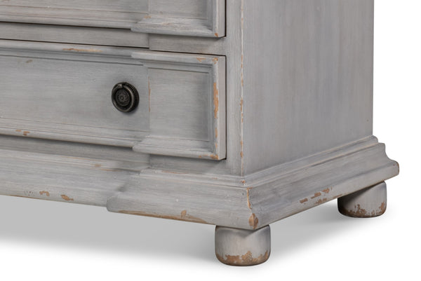 Sarreid Pryer Chest - City Scape Grey Acacia Wood Storage Solution For Modern Homes And Stylish Spaces Grey  53990