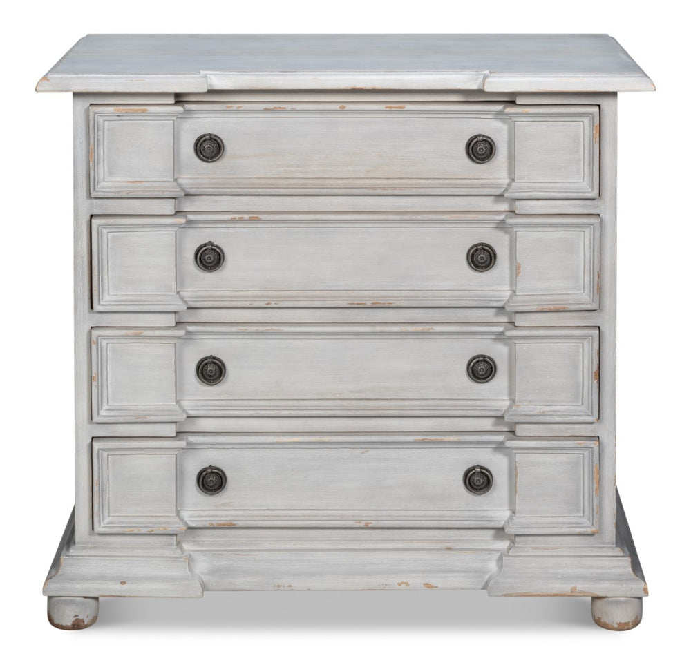 Sarreid Pryer Chest - City Scape Grey Acacia Wood Storage Solution For Modern Homes And Stylish Spaces Grey  53990