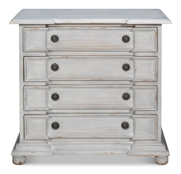Sarreid Pryer Chest - City Scape Grey Acacia Wood Storage Solution For Modern Homes And Stylish Spaces Grey  53990