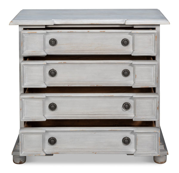 Sarreid Pryer Chest - City Scape Grey Acacia Wood Storage Solution For Modern Homes And Stylish Spaces Grey  53990