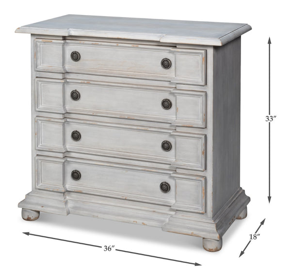 Sarreid Pryer Chest - City Scape Grey Acacia Wood Storage Solution For Modern Homes And Stylish Spaces Grey  53990
