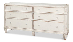 Sarreid Dramond Sideboard - Elegant Acacia Wood With Antique White Wash Finish For Timeless Home Decor White  53993