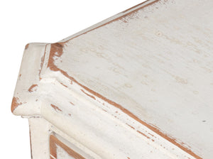 Sarreid Dramond Sideboard - Elegant Acacia Wood With Antique White Wash Finish For Timeless Home Decor White  53993