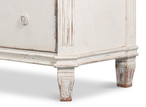 Sarreid Dramond Sideboard - Elegant Acacia Wood With Antique White Wash Finish For Timeless Home Decor White  53993