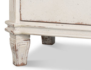 Sarreid Dramond Sideboard - Elegant Acacia Wood With Antique White Wash Finish For Timeless Home Decor White  53993