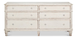 Sarreid Dramond Sideboard - Elegant Acacia Wood With Antique White Wash Finish For Timeless Home Decor White  53993