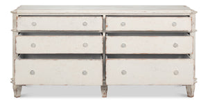 Sarreid Dramond Sideboard - Elegant Acacia Wood With Antique White Wash Finish For Timeless Home Decor White  53993