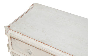 Sarreid Dramond Sideboard - Elegant Acacia Wood With Antique White Wash Finish For Timeless Home Decor White  53993