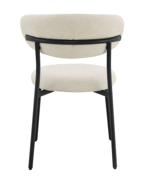 English Elm Jirina Beige Chenille Side Chair Set of 2 — Padded Back & Seat, Folding Arm, Metal Legs, 220lb Capacity B2726P400284