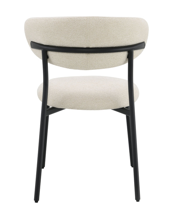 English Elm Jirina Beige Chenille Side Chair Set of 2 — Padded Back & Seat, Folding Arm, Metal Legs, 220lb Capacity B2726P400284