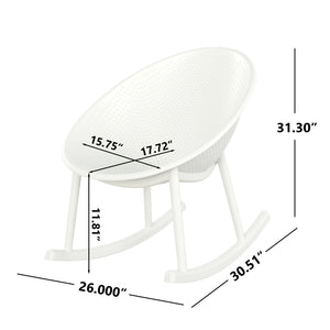 English Elm Christopher Knight Home® - Gable Weather-Resistant Rocking Chair Set of 2 — Durable Polypropylene Resin, Easy-Maintenance Outdoor Seating White N775P176710W